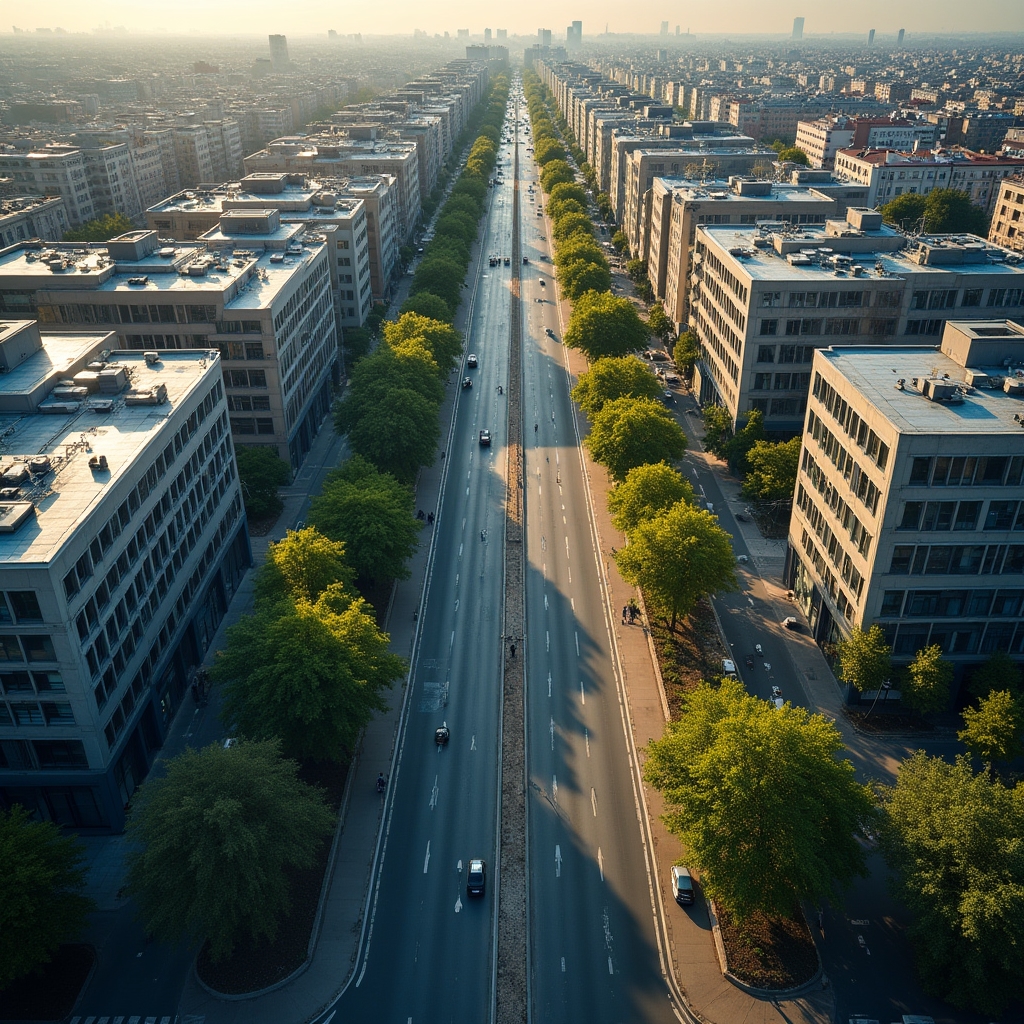 Warsaw city street showing high-density commercial area where vending routes operate